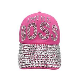 "I'M THE BOSS" Bling Cap Hot Pink